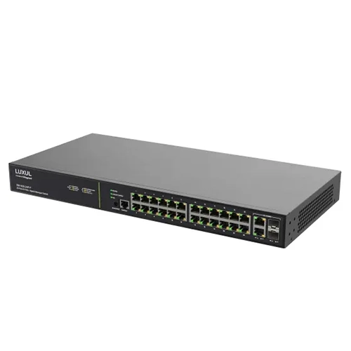 SW-505-24P-F | 24 PoE+ | 2 Combo RJ45/SFP Ports - 1Gb L2/L3 Managed Switch